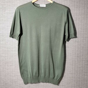 メンズ M ジョンスメドレー 最高級コットン クルーネックTシャツ BELDEN PALM JOHN SMEDLEY イギリス製★同梱不可