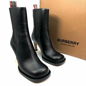 BURBERRY バーバリー　ブーツ　ノバチェック　ヒール　サイドゴアブーツ　36 23cm レディース　靴　シューズ　 ブラック