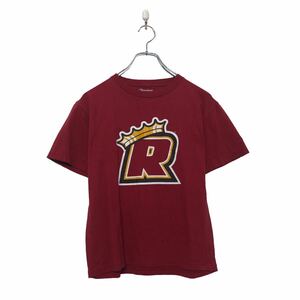 Champion 半袖 プリント Tシャツ チャンピオン キッズ L ボルドー クルーネック 古着卸 アメリカ仕入 a605-6898