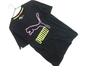 ネコポスOK PUMA プーマ ロゴ プリント Tシャツ sizeXL/黒 ■◆ ☆ ega1 メンズ