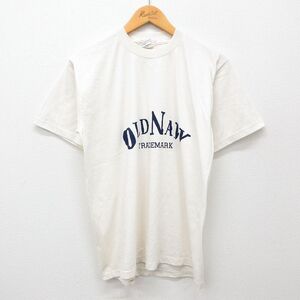 【30%OFF】M/古着 ジャージーズ 半袖 ビンテージ Tシャツ メンズ 00s オールドネイビー OLD NAVY クルーネック 生成り 24jul25 中古 3OF