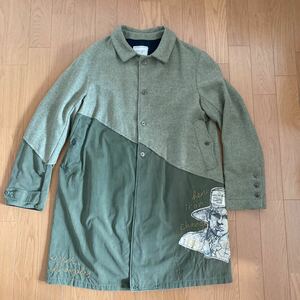 定価37万　グレッグ ローレン　GREG LAUREN 50/50 ARMY TWEED TRENCHCOAT MADE IN LA ウールコート　ミリタリー　アメリカ製　新品