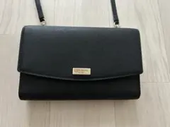 【美品】Kate spade ケイトスペード　お財布ショルダー　黒