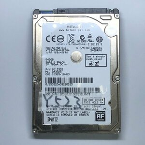 はてなアキバ 7日間保証 内蔵 SATA2.5インチHDD Hitachi HTS547564A9E384 : 640.1 GB 使用4187h CrystalDiskInfoで正常判定 管Y523