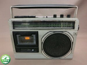 【NA-2935】昭和レトロ カセットデッキ Victor BAND RADIO CASSETTE RECORDER RC-242 AM FM ラジオ ジャンク【千円市場】