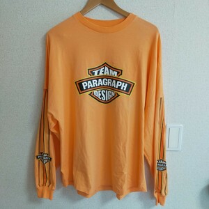 PARAGRAPH パラグラフ Biker Design Longsleeve T-shirt/バイカーデザイン ロングスリーブカットソー 長袖Tシャツ フリー オレンジ