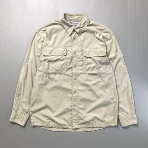 古着 00s 00年代 Columbia コロンビア GRT シャツ 長袖 フィッシングシャツ アウトドア ベージュ Mサイズ