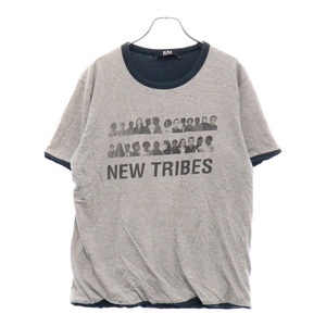 ラフ バイ ラフシモンズ NEW TRIBES Reversible Tee ニュー トライブス リバーシブル クルーネック プリント 半袖Tシャツ カットソー