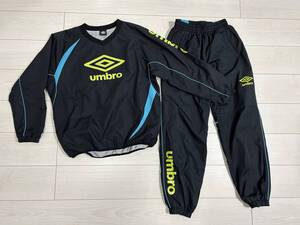 ★アンブロ UMBRO 160サイズ 秋冬 防寒 裏起毛 ピステ 上下セット 黒 サッカー フットサル★