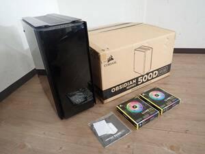 中古 ミドルタワー型 PCケース Corsair Obsidian Series 500D RGB SE コルセア ATX microATX Mini-ITX RGBファン×3基 RGBストリップ搭載 