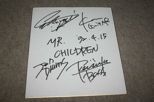 Mr.Children(デビュー前サイン・サイン後の４人並びの写真有り)(ミスター チルドレン ・桜井和寿)の寄せ書き直筆サイン色紙