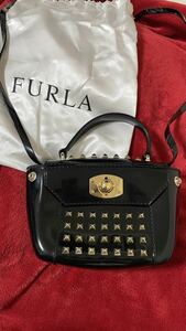 極美品FURLA フルラ キャンディ ミニ ショルダー スタッズ ブラック