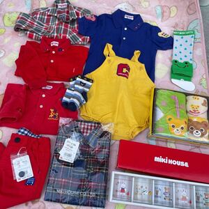 男の子 キッズ ミキハウス 子供服 MIKIHOUSE チエコサク だるま カバーオール ポロシャツ ズボン シャツ レッグウォーマー