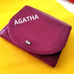 AGATHA 　アガタ　 ピンク　 レザー　 手のひら財布　札　小銭入　カード入