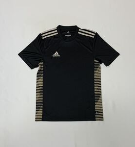 adidas アディダス // CLIMALITE 半袖 ロゴマークプリント ストレッチ ドライ Tシャツ (黒) サイズ S