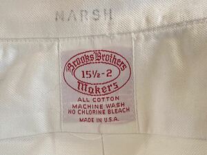 極美品 80s ビンテージ ブルックスブラザーズ ホワイトオックスフォード ボタンダウンシャツ 15.5-2 USA製 アメリカ製 brooks brothers