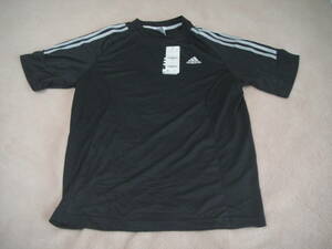 adidas アディダス adibright 　ラメ入りショートスリーブ T 　新品.タグ付き　O 黒×銀　014724 RA727 半袖Tシャツ　半袖プラシャツ