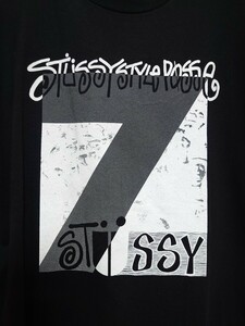 STUSSY ステューシー イクスピアリチャプト 7周年記念 リフレクター プリント Tシャツ 美中古 Lサイズ ブラック ホワイト IKSPIARI限定