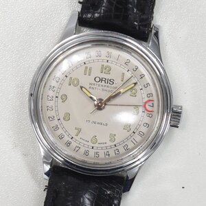 1円 可動品 腕時計 オリス ORIS ポインターデイト 7285 機械式 手巻き ボーイズ シルバー 同梱不可