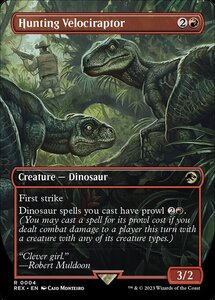 MTG ■赤/英語版■ 《狩りをするヴェロキラプトル/Hunting Velociraptor》イクサラン：失われし洞窟 ジュラシックワールド REX