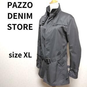 PAZZO DENIM STORE デザイナーズブラックカラー トレンチコート 秋冬 XLサイズ アウター 