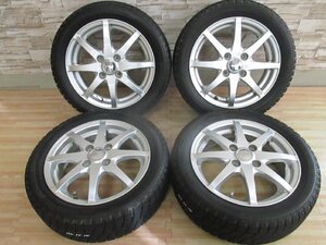 1円～ 売切り 4穴 PCD100 4.5J+45 スタッドレス 165/55R14 BRIDGESTONE ワゴンR パレット ゼスト ライフ ハイゼット モコ ルークス アルミ