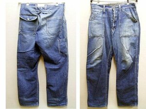 ◇即決[W34]美色 FREEWHEELERS UNION SPECIAL OVERALLS ウォバッシュ ストライプ LONGSHOREMAN OVERALLS WABASH ペインターパンツ■1752