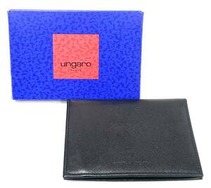 【B】【12950】☆★emanuel ungaro ウンガロ　パスケース　ブラック　定期入れ　訳あり　箱付き　現状品☆★