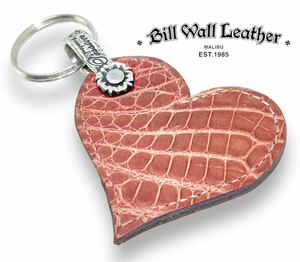 Bill Wall Leather BWL ビルウォールレザー ハートモチーフ キーホルダー キーリング バッグチャーム レザー ピンク SV925 正規品