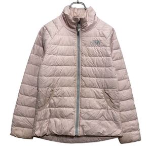 The north face ナイロン ダウン ジャケット ザノースウェイス キッズ M ライトピンク 防寒 フルジップ 古着卸 アメリカ仕入 a610-7667