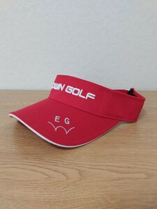 ＼送料込み！／☆美品☆【EDWIN GOLF】エドウィンゴルフ サンバイザー 赤 レッド ゴルフウェア GOLF 帽子