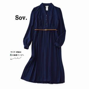 美品★SOVソブ3.5万★38size/9号★ワンピース紺N027