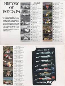 ホンダ F1 HISTORY 1964～1968年 1983～1992年ノベルティグッズ テレフォンカード