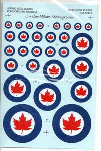 1/48　LE 48-005 Early 1950s-1960s Canadian aircraft roundels. カナダ空軍ラウンデル