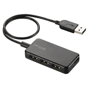 メール便発送 エレコム USBHUB2.0/バスパワー/タブレット向け/4ポート/ブラック U2HS-A402BBK