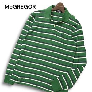 McGREGOR マクレガー 通年 ロゴ刺繍★ ボーダー 長袖 ポロシャツ Sz.M メンズ 日本製　C4T09661_A#F