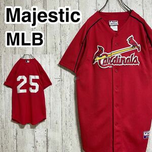 ☆送料無料☆ Majestic MLB メジャーリーグ ベースボールシャツ XL St. Louis Cardinals カージナルス コーリー・ディッカーソン22-136