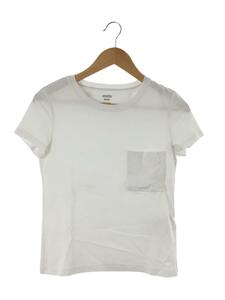 HERMES◆Tシャツ/34/コットン/WHT/マイクロポケットT