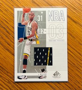 2002 SP Game Used Edition Reggie Miller 2 Color Jersey #35 Pacers