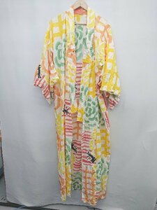 ◇ TSUMORI CHISATO ツモリチサト 総柄 可愛い 猫 単品 浴衣 ホワイト イエロー系 マルチ レディース P