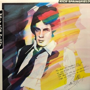 Rick Springfield - Wait For Night　　　　LP, Album, Reissue US 1982 Pop Rock