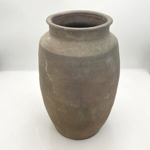 骨董品 壺 つぼ 陶芸 陶磁器 花瓶 43cm 大壺 古陶磁 赤土 ガーデニング 【道楽札幌】