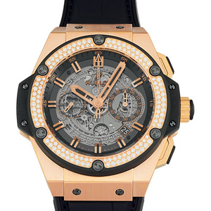 ウブロ HUBLOT キングパワー ウニコ キングゴールド ダイヤモンド 701.OX.0180.RX.1104 グレー文字盤 中古 腕時計 メンズ