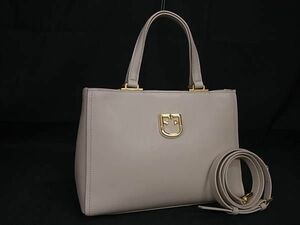 1円 ■極美品■ FURLA フルラ ベルヴェデーレ レザー 2WAY ハンドバッグ ショルダー クロスボディ 斜め掛け 肩掛け ベージュ系 FA9221