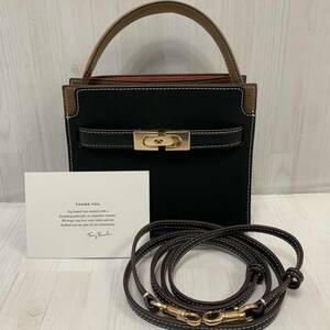 美品 TORY BURCH トリーバーチ プチダブルバッグ リー ラジウィル レザー スエード ショルダーバッグ