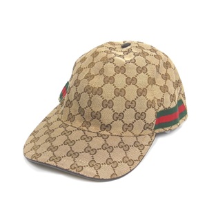 NA17567 グッチ 帽子/ベースボールキャップ シェリーライン 200035 #L 59 ベージュ系 ユニセックス GUCCI 中古