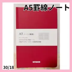 ノート A5 ノートブック罫線入り 赤 レッド 手帳 メモ帳