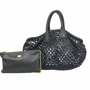 【1円～】 ドルチェ＆ガッパーナ DOLCE＆GABBNA バッグ ハンドバッグ トートバッグ ナイロン ブラック 中古