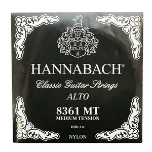 ハナバッハ クラシックギター弦 バラ弦 1弦 1本 HANNABACH ミディアムテンション Alto 8361MT BLACK 黒 ブラック ギター弦 クラギ弦