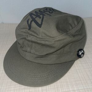 即決！希少品！美品■OLD STUSSY ヴィンテージ　ステューシー　ピンバッジ付　キャスケット　カーキ■デッドストック　レア